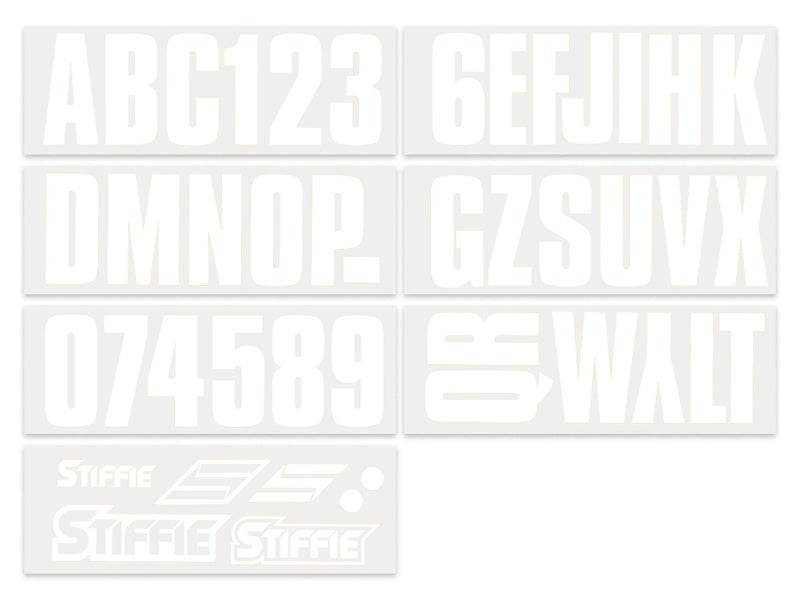 STIFFIE Uniline White 3" Super Sticky Boat & PWC Registration Decals â€¢ Numbers Letters Stickers - Image 3